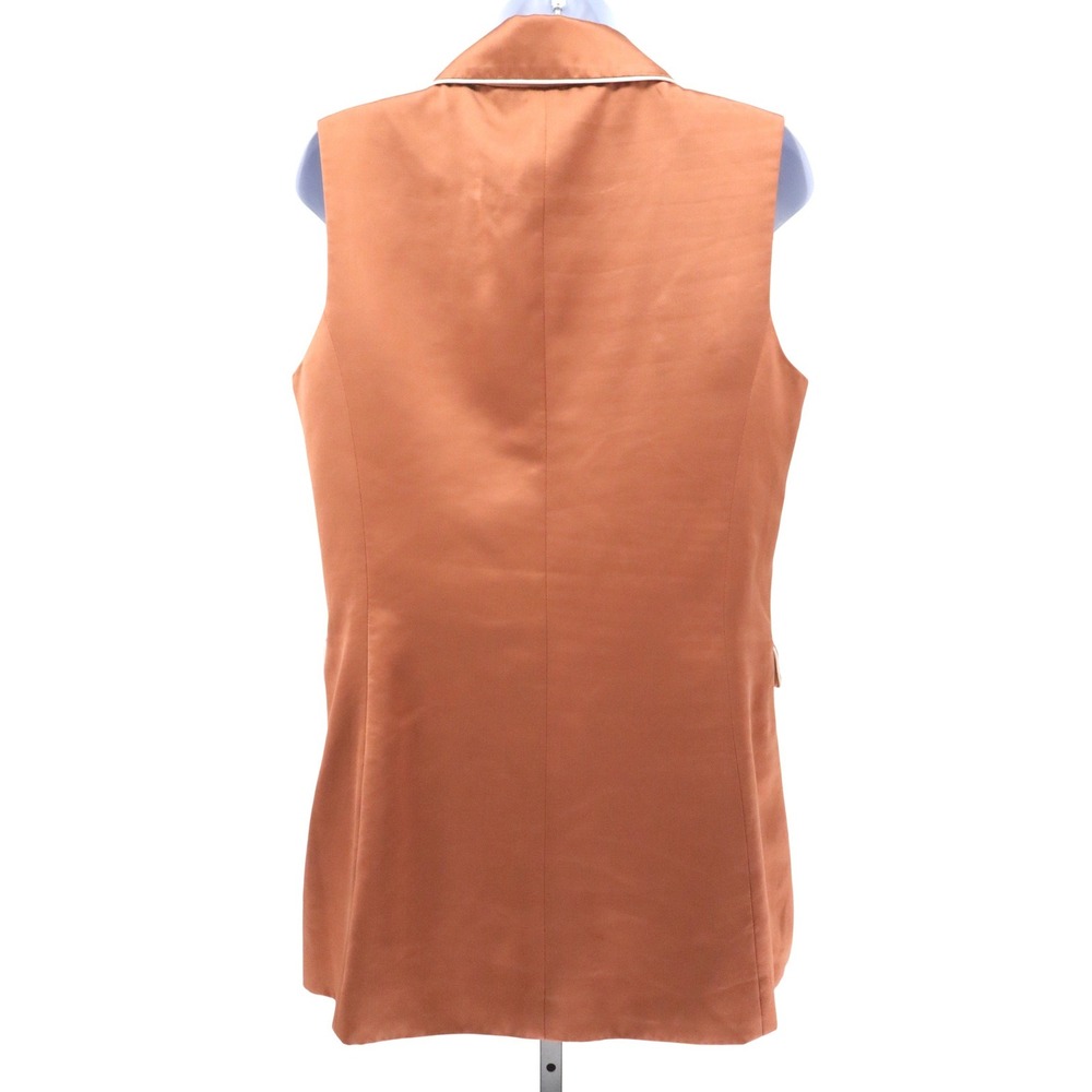 Jason Wu Copper Satin Double Breasted Sleeveless Vest Blazer Tailored M - Picture 3 of 10